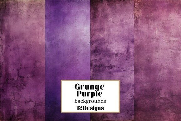 12 Grunge Purple Distressed Backgrounds for Scrapbooking