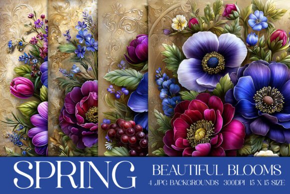 Beautiful Spring Blooms Backgrounds, S12: Elevate Your Designs