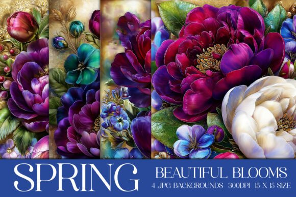 Beautiful Spring Blooms Backgrounds, S3: A Fresh Palette for Your Projects