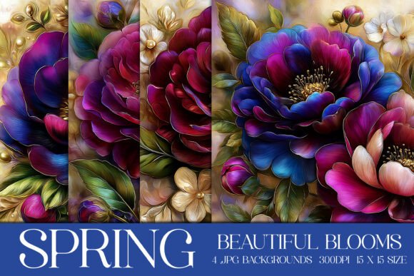 Beautiful Spring Blooms Backgrounds, S6: Fresh Floral Designs