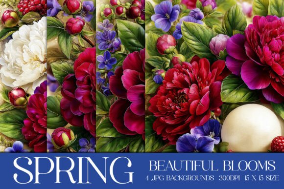 Beautiful Spring Blooms Backgrounds, S9: Your Go-To for Vibrant Designs