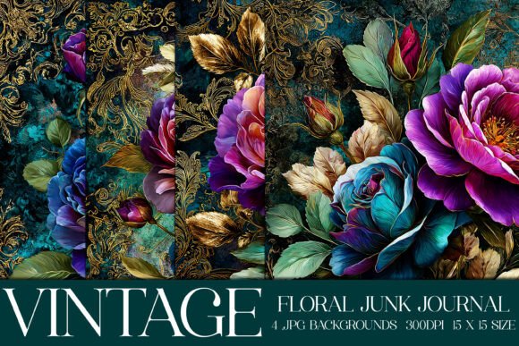 Elegant Floral Backgrounds, S39: Your Vintage Junk Journal Toolkit