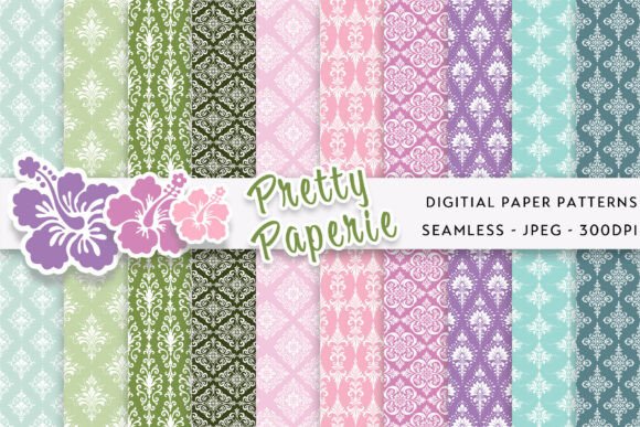Elevate Your Projects with These Damask Digital Paper Backgrounds
