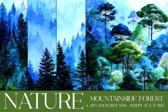 Mountainside Forest Backgrounds: Your Digital Craft Canvas