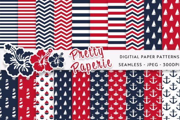 Setting Sail with 12 Nautical Digital Paper Backgrounds