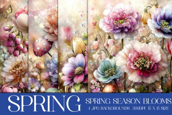 Spring Season Blooms Backgrounds, S10: Elevate Your Designs