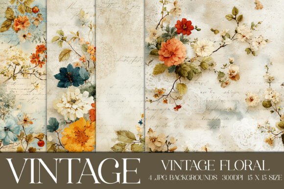 Timeless Texture: Vintage Floral Backgrounds, S3