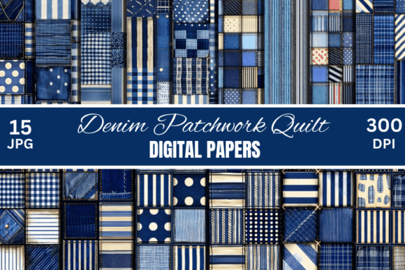 Unleash Creativity: Denim Junk Journal Patchwork Backgrounds