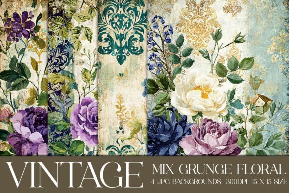 Vintage Grunge Floral Backgrounds: A Designer's Layered Toolkit