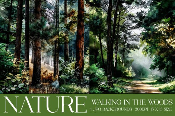 Walk in the Woods Nature Backgrounds, S3: A Designer's Toolkit